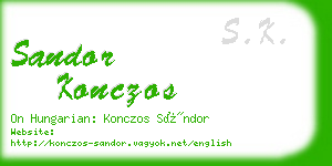 sandor konczos business card